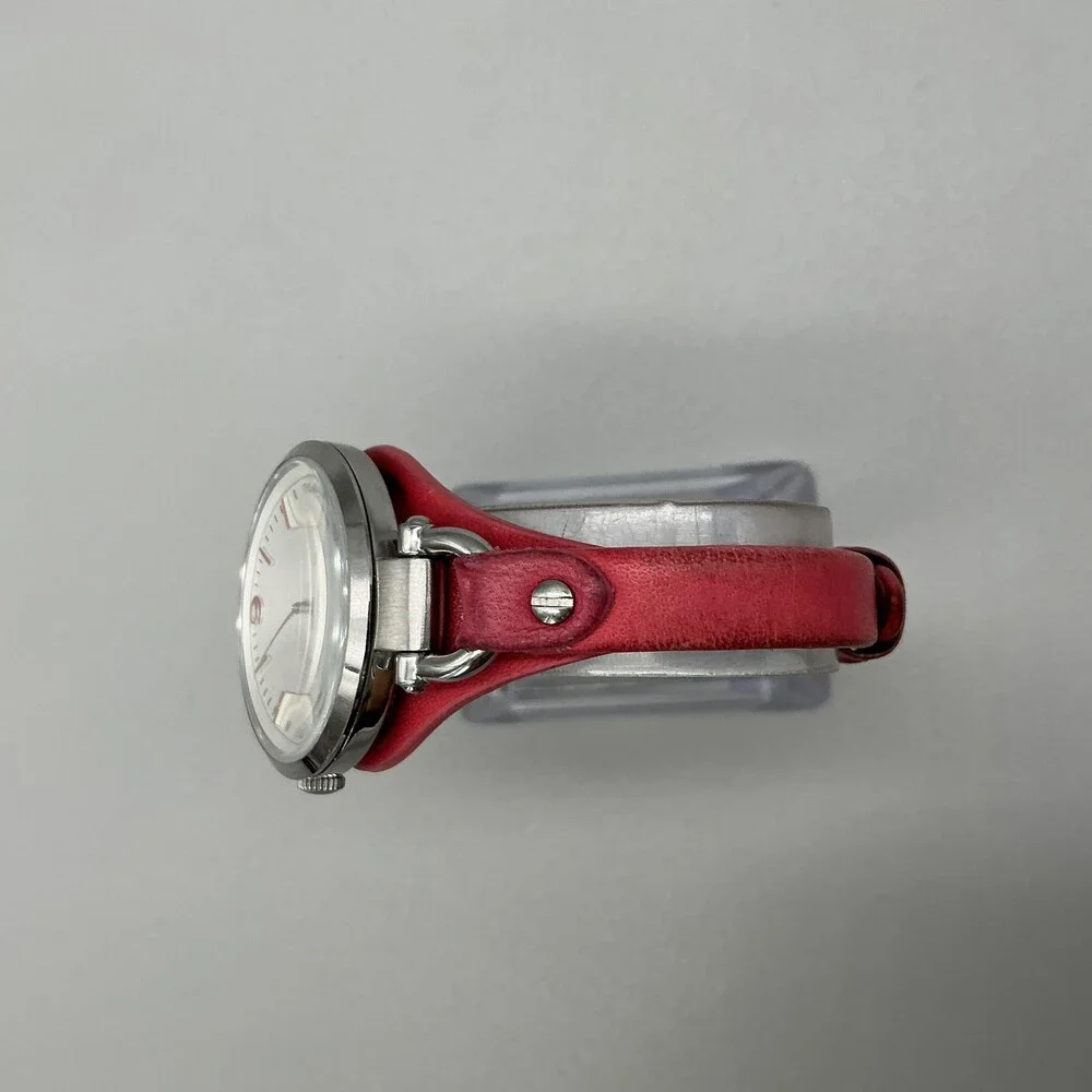 Fossil Georgia Womens Watch 32mm Red Leather Stainless FS3299 New Battery